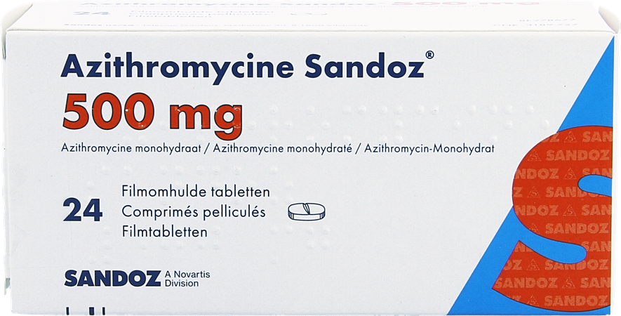 Azithromycine 500mg Sandoz Tabl Filmomh 24x500 mg 2