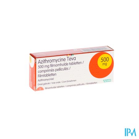 Azithromycine 500mg Teva Tabl Omhulde 3x500 mg