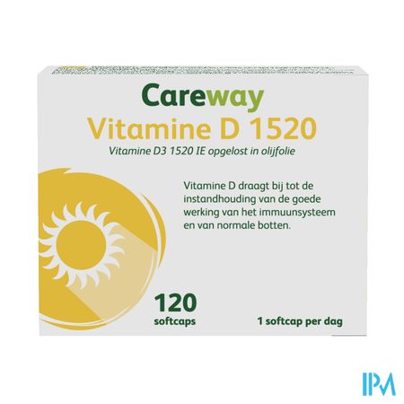 Careway Vitamine D 1520iu Softcaps 120 1