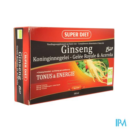 Superdiet Ginseng-koninginnegelei Bio Amp 20x15ml 1