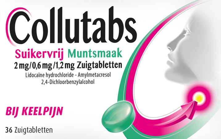 Collutabs Suikervrij Munt 2mg/0,6mg/1,5mg Past. 36 1