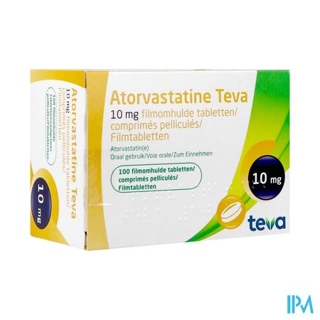 Atorvastatine Teva 10mg Filmomh Tabl 100 X 10mg