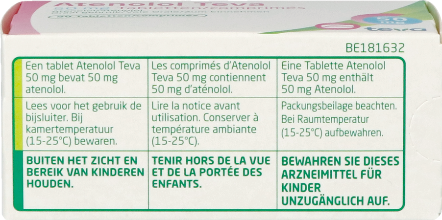 Atenolol Teva Comp Enrob 90x 50mg 5