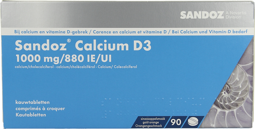 Sandoz Calcium D3 Kauwtabletten 90x1000 mg/880ie 3