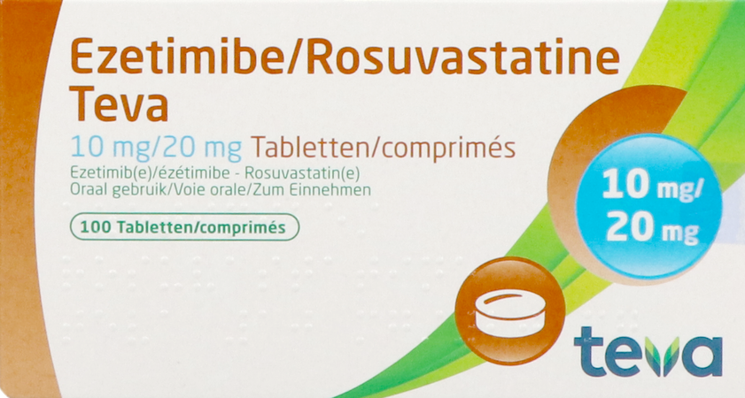 Ezetimibe Rosuvastatine Teva 10mg/20mg Comp 100 2