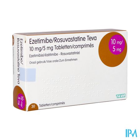 Ezetimibe Rosuvastatine Teva 10mg/ 5mg Comp 30 1