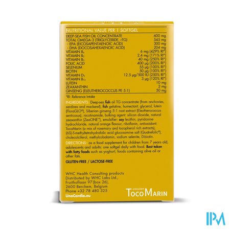 UnoCardio Active Mind + VISION Complex Softgels 30 3