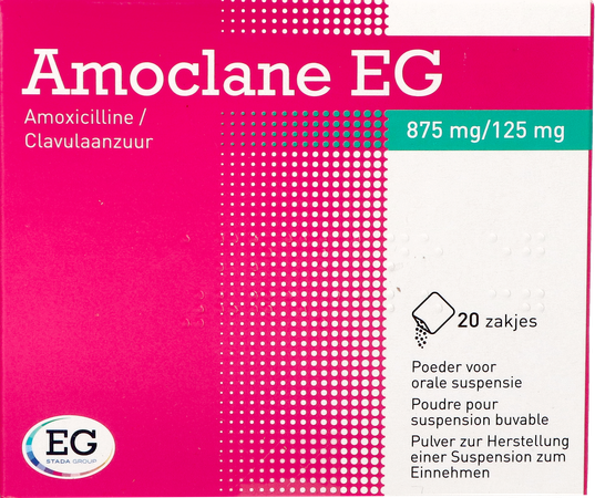 Amoclane EG 875Mg/125Mg Drinkb.Susp Zakje 20 2