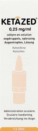 Ketazed 0,25mg/ml Oogdruppels Opl Fl 1 X 10ml 1