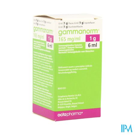 Gammanorm 165mg/ml Octapharma Opl Inj 6ml