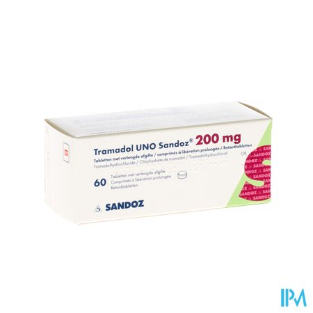 Tramadol Uno Sandoz Tabl Verlengd Werking 60x200mg