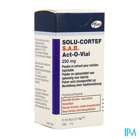 Solu-cortef Sab Actovial 250mg Pdr+solv Opl Inj 1