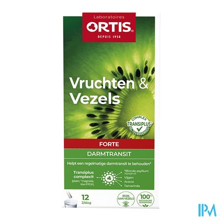 Ortis Vruchten&vezels Forte Transi+ Complex 12x10g 1