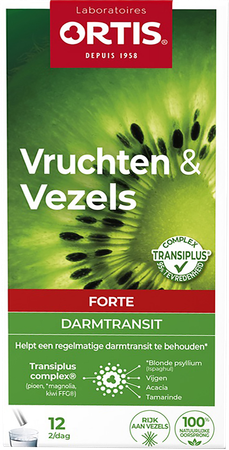 Ortis Vruchten&vezels Forte Transi+ Complex 12x10g 2