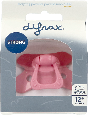 Difrax Fopspeen Natural 12m+ Uni Raspberry 1