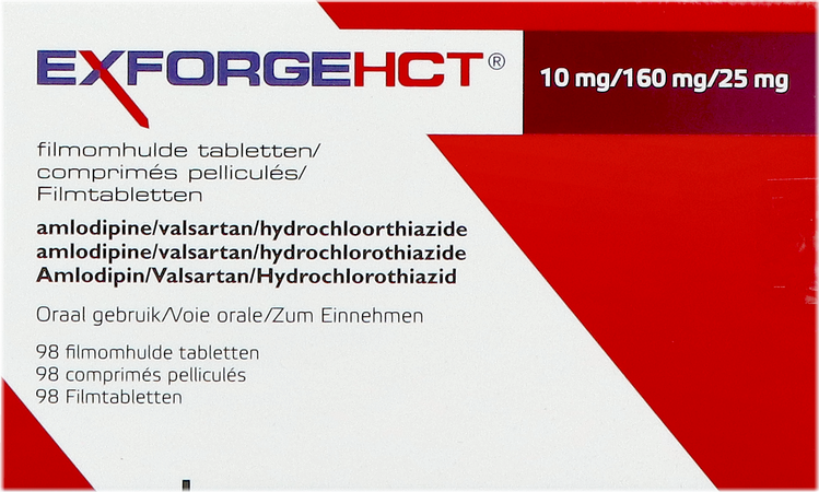 Exforge Hct 10mg/160mg/25,0mg Pipharma Comp 98 Pip 1