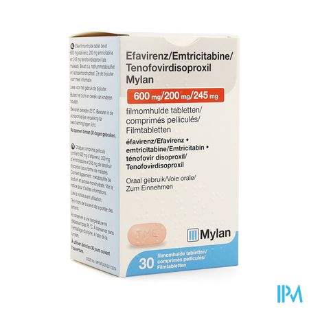 Efavirenz/emtric./tenofovir.mylan 600/200/245mg 30