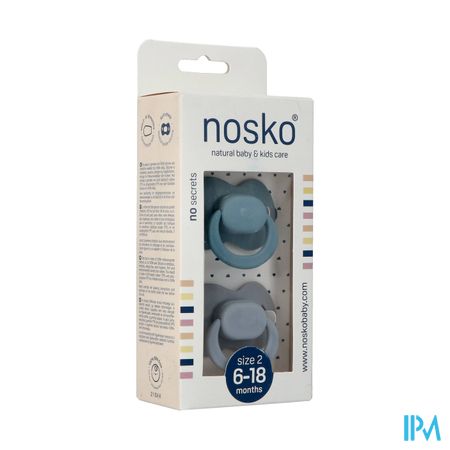 Nosko Fopspeen 6-18 M Whale Blue + Mouse Grey 1