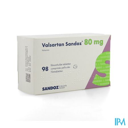 Valsartan Sandoz 80mg Filmomh Tabl 98 X 80mg