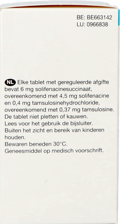 Solifenacine/tamsulosine Viatris 6mg/0,4mg Tabl200 3