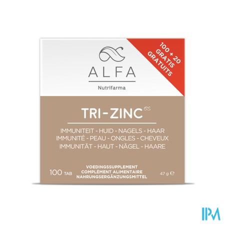 ALFA Tri-zinc 20mg Tabl 100 + 20 Gratis