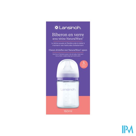 Lansinoh Zuigfles Glas + Speen 160ml 4