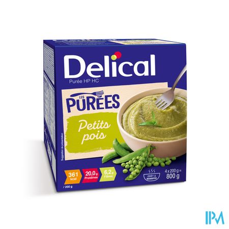 Delical Puree Hphc Doperwten 4x200g