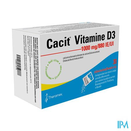 Cacit Vit. D3 1000mg/880ie Bruisgranul. Zakje 30