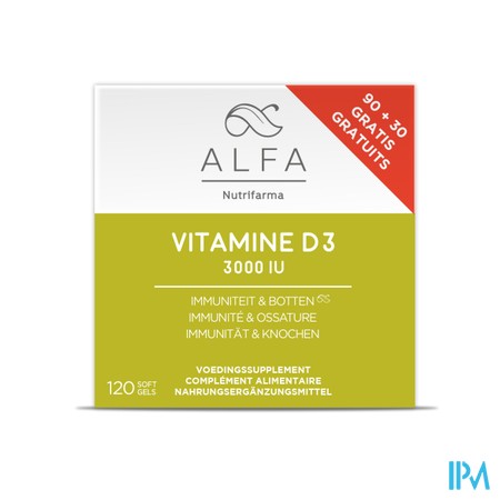 Alfa Vitamine D3 3000iu Softcaps 120
