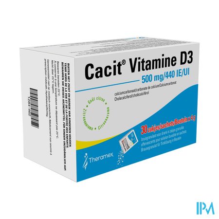 Cacit Vit. D3 500mg/440ie Bruisgranul. Zakje 30