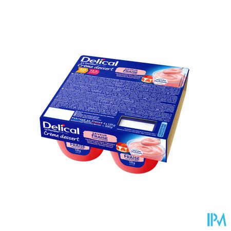 Delical Creme Dessert La Floridine Aardbei 4x125g