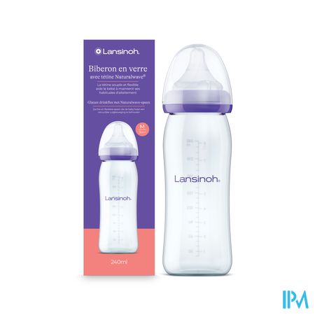 Lansinoh Zuigfles Glas + Speen 240ml 4 4
