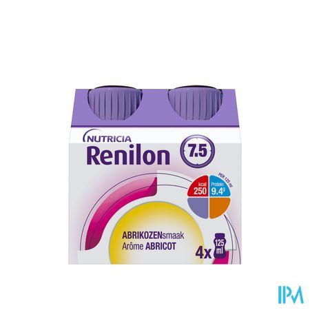 Renilon 7.5 Abricot Bouteille 4x125ml 177033 Nf