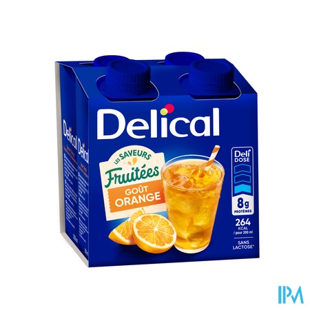 Delical Fruitdrink Sinaasappel 4x200ml